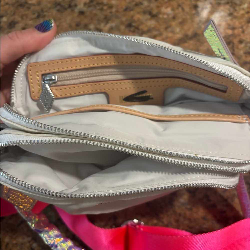 MZ Wallace White Crossbody Bag with Pink Strap - Picture 13 of 16